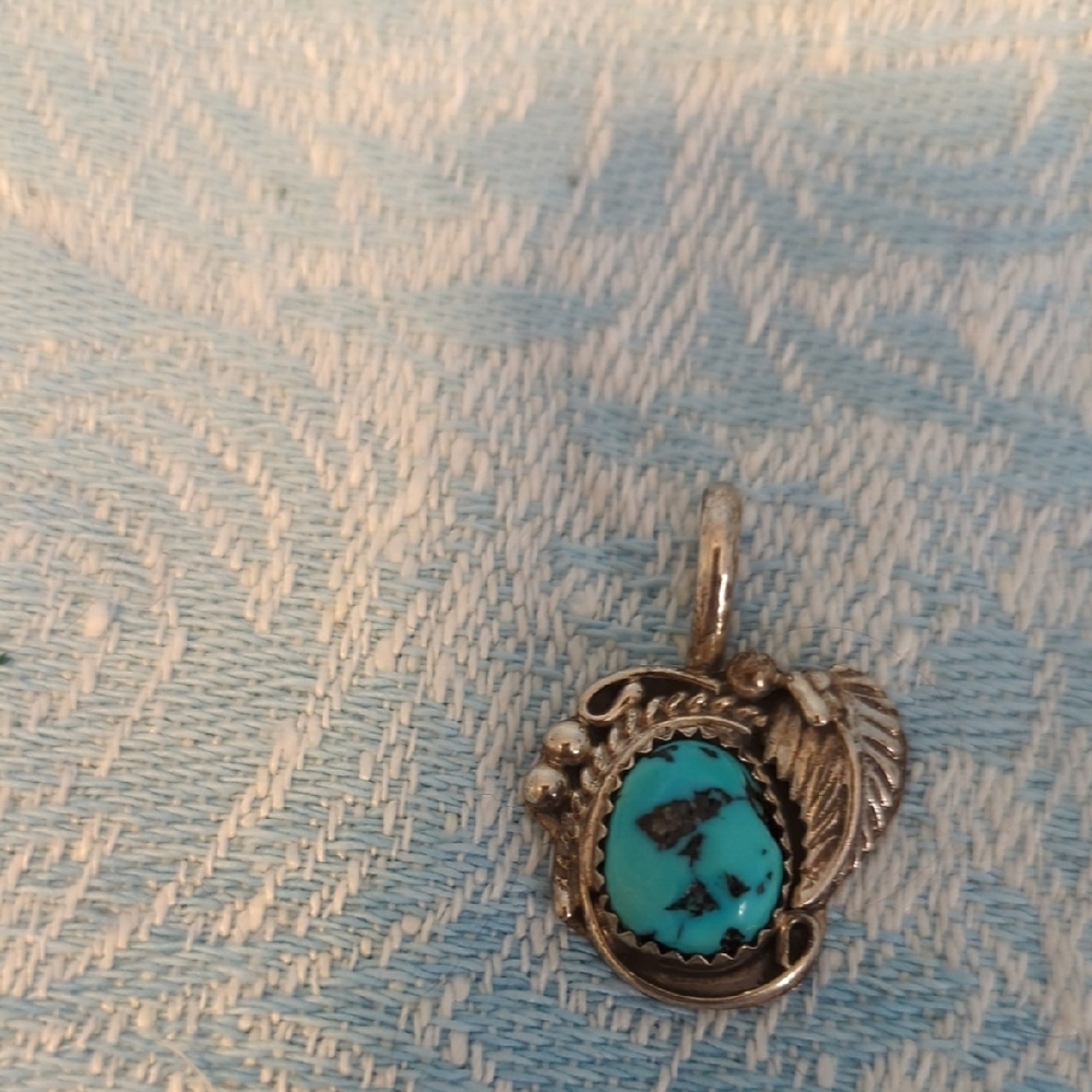Turquoise And Sterling Silver Pendant